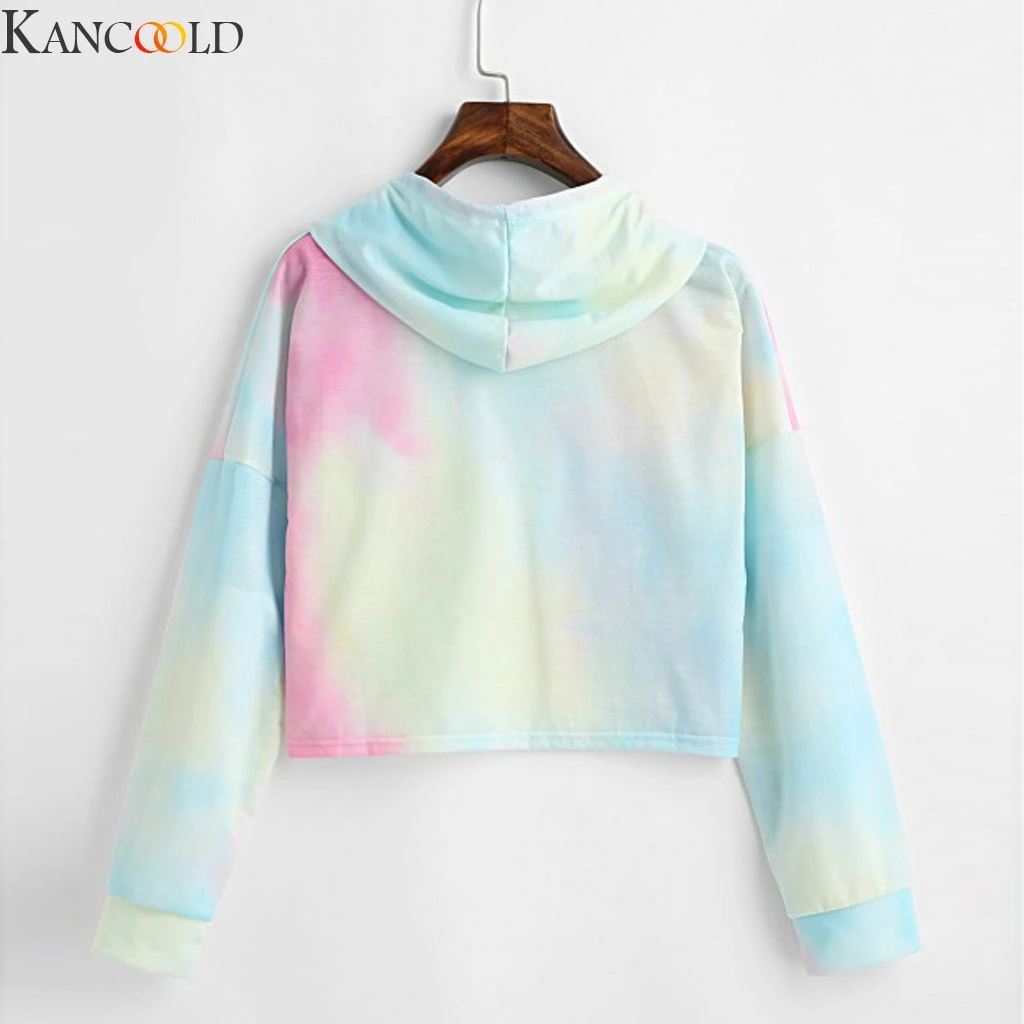 KANCOOLD, Женская Осенняя толстовка с капюшоном и длинным рукавом, пуловер с капюшоном, топы, модные толстовки, Женская толстовка, приталенная