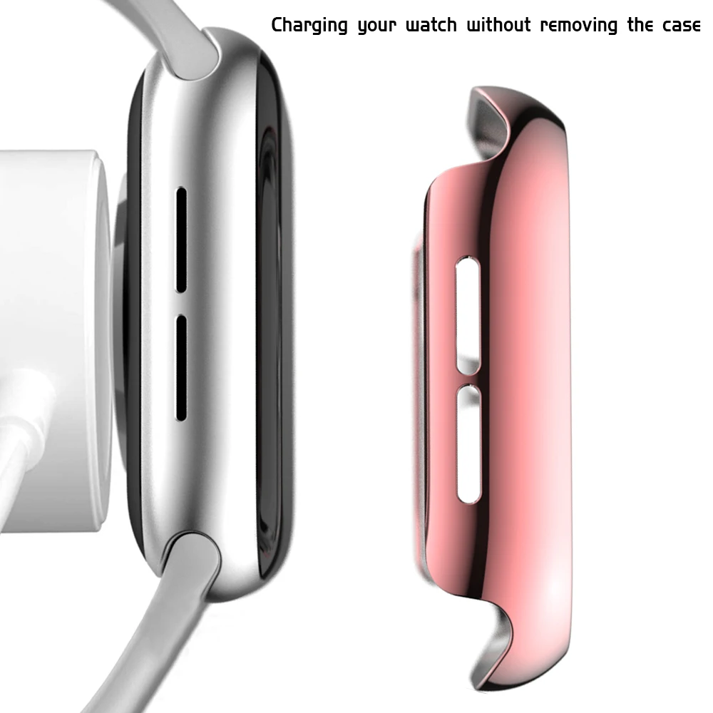 Glass+Case Full Cover For Apple Watch Case Series 6 SE 5 4 3 2 iWatch Case Accessor 44mm 40mm 42mm 38mm Protector Apple Watch