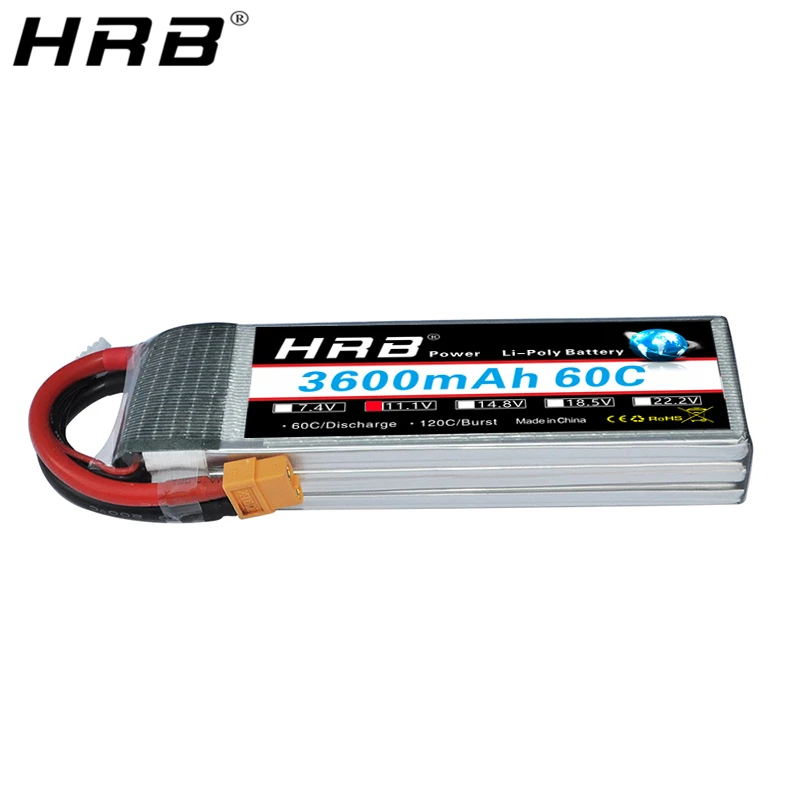HRB 3600mah Lipo 3S 11 1 V аккумулятор 60C XT60 T Deans EC5 XT90 EC3 женский для Monster 1/8 1/10 автомобилей FPV