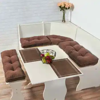 

NEW 4 Pcs/Set Soft High Rebound Foam Corner Bench Dining Kitchen Breakfast Nook Cushion Mat Chair Pads