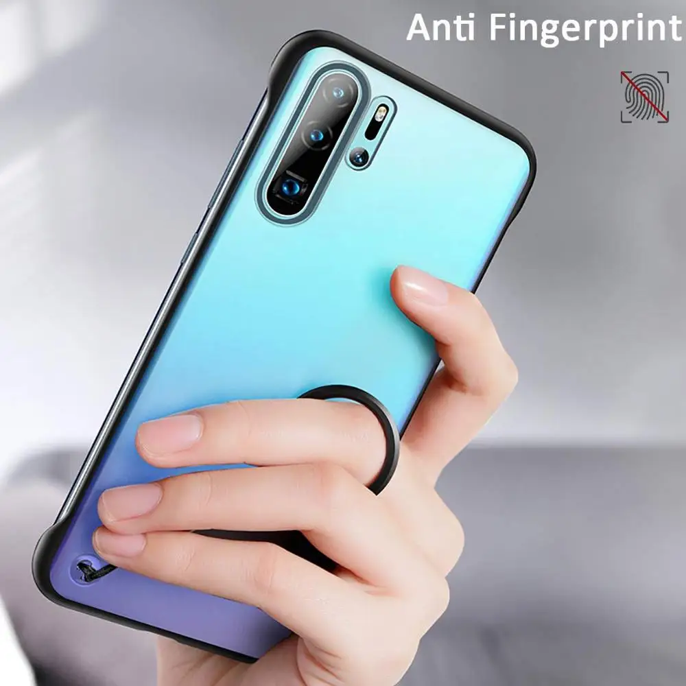 

100PCS Clear Frameless Case For Huawei P30 P20 Honor 20 Pro Mate 10 View Slim Hard Matte Transparent Cover Ring Nova 5 Bumper
