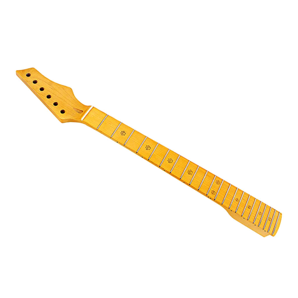 

1pc Electric Guitar Neck Solid Maple 22 Fret Parts Accs Footprints Dots