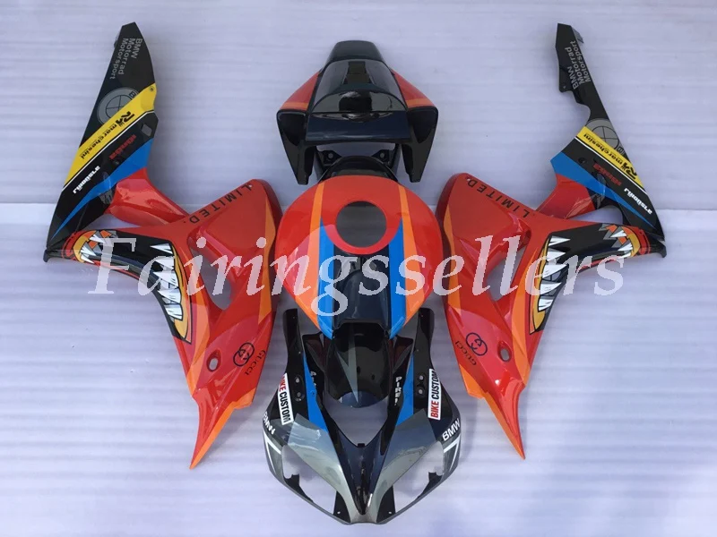 Литьевая Форма ABS Полный комплект обтекателя Подходит для Honda CBR1000RR 06 07 2006 2007 1000RR Обтекатели красная акула - Цвет: Red Shark