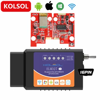 

KOLSOL Wireless ELM327 For Ford ELMconfig CH340+25K80 chip HS-CAN / MS-CAN ELM 327 V1.5 OBD2 Code Scanner