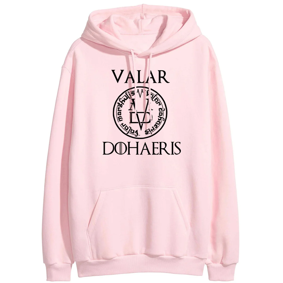 Толстовки с капюшоном для женщин с героями игры престолов, Valar Dohaeris& Valar Morghulis, зимняя флисовая Повседневная Толстовка Harajuku, пуловер с капюшоном