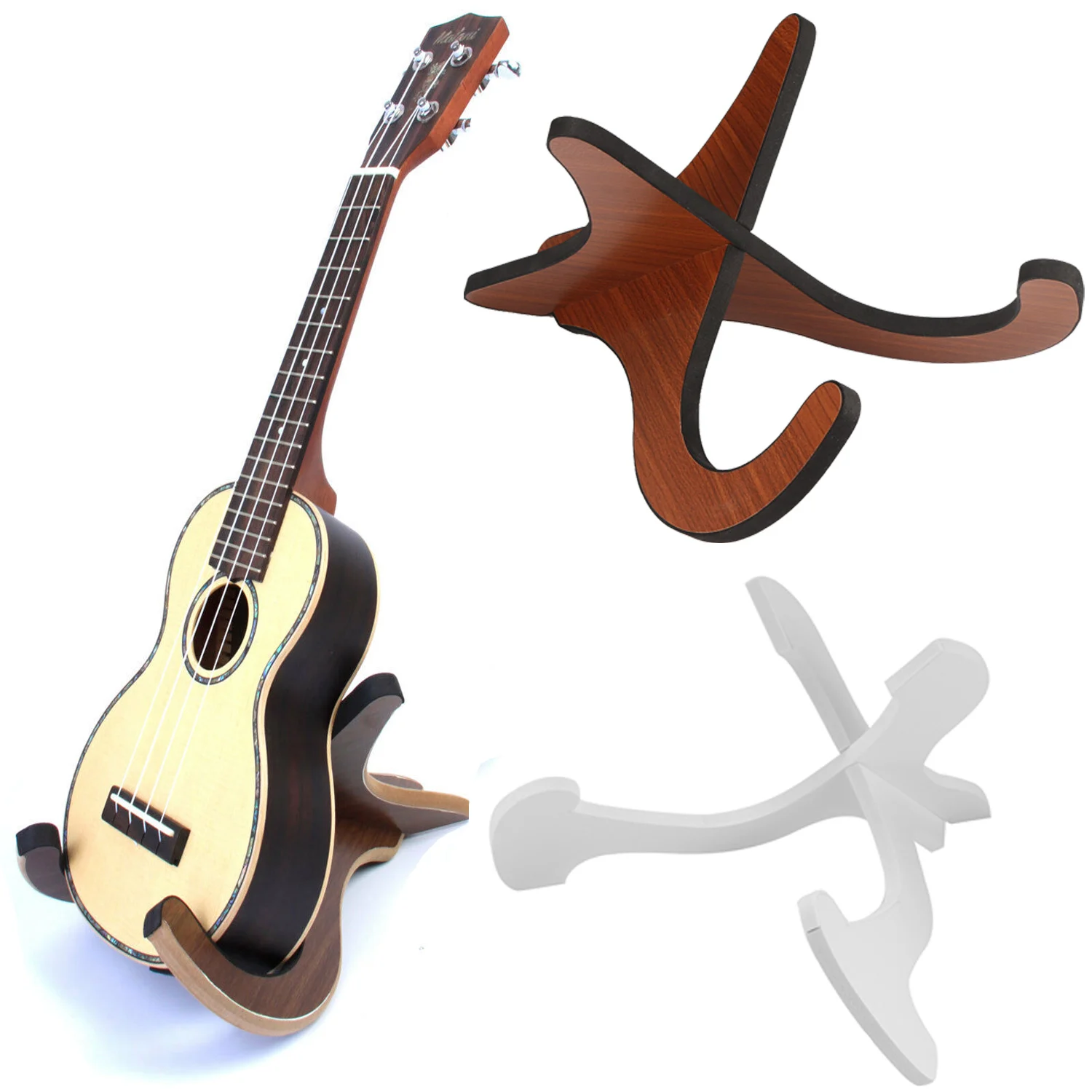 

Guitar Stand Portable Wooden Foldable Holder Stand Vertical Ukulele Display Stand Rack Musical Strings Instrument Accessories
