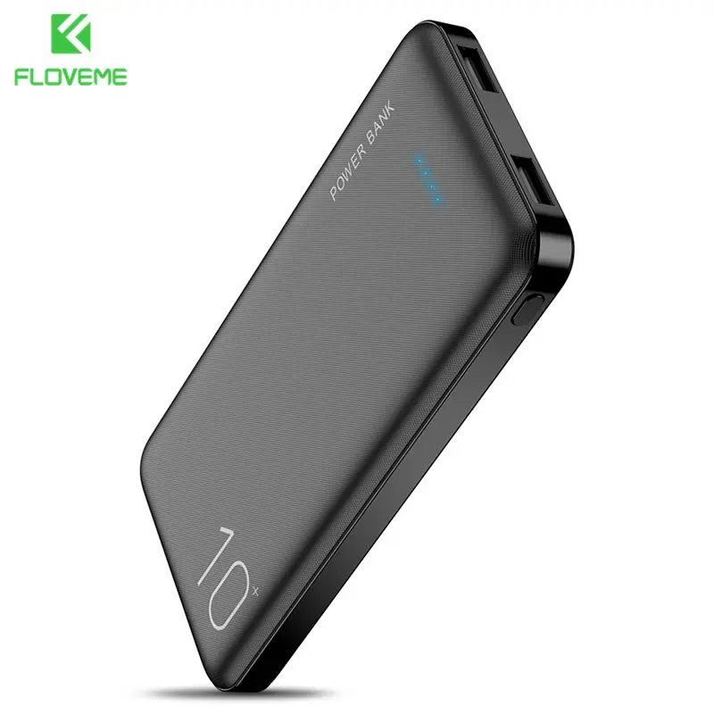FLOVEME 10000 мАч Внешний аккумулятор тонкий USB внешний портативное зарядное