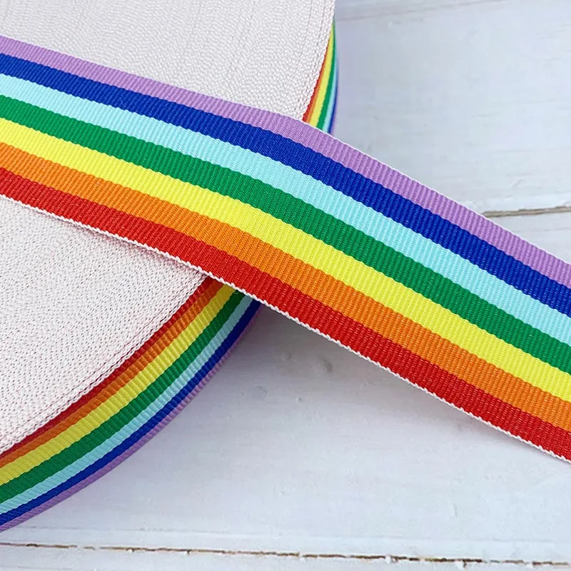 5 Yards Rainbow Ribbon For Party Wedding Decoration Gift Wrapping DIY Hair Bows Christmas Clothing Bag Sewing