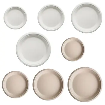 

50Pcs/bag 6\"/7\"/9\"/10\" Round Compostable Plates Bagasse Disposable Plate K4UA