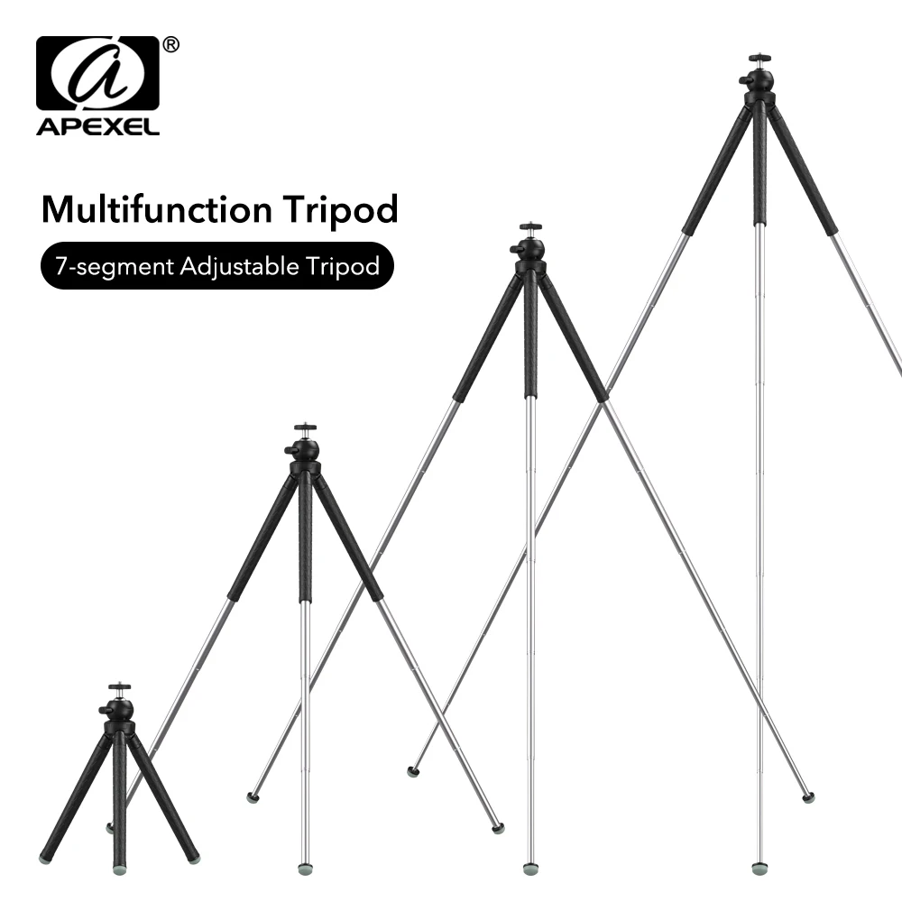 Holder para Gopro Apexel Extensível Flexível Tripé Profissional 360 Rotação Vertical Tiro Telefone Sony Nikon Slr