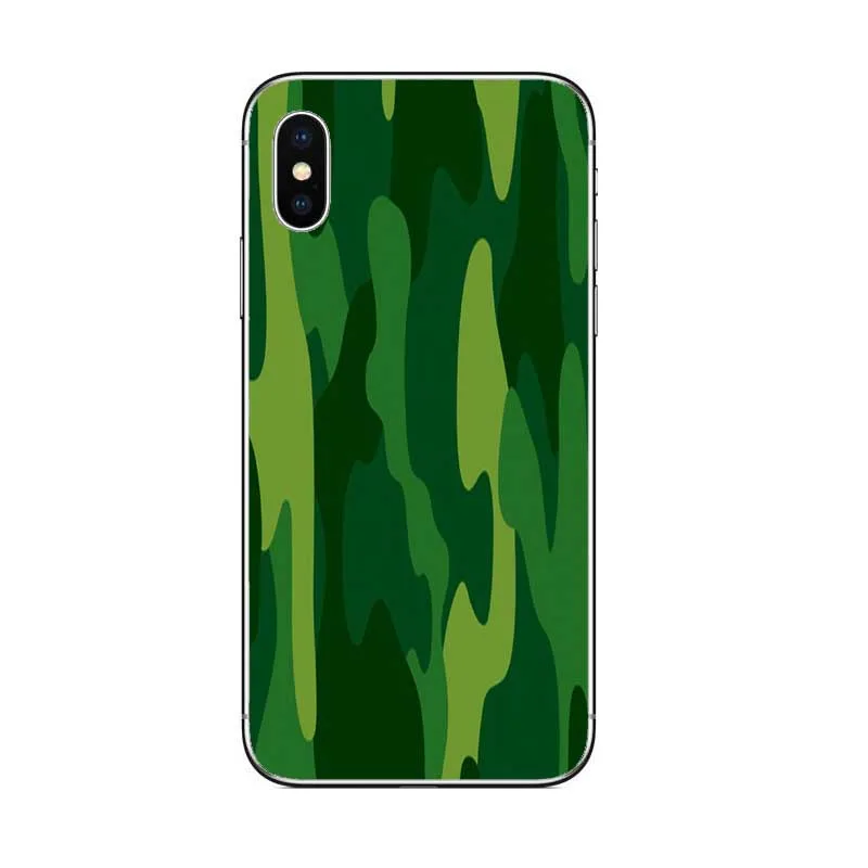 Военный Зеленый Камуфляжный Мягкий силиконовый чехол для телефона iPhone Max X XR XS 5 5S 5SE 6 6S 6PLUS 7 8PLUS - Цвет: TPU