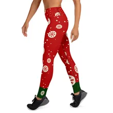 Модные женские рождественские леггинсы с принтом снежинки, спортивные штаны с высокой талией для йоги, зимние женские облегающие штаны для велоспорта mtb