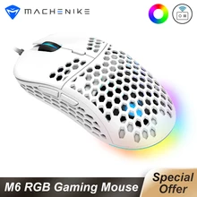Machenike M6 Souris De Jeu RVB PMW3389 Souris D'ordinateur De Jeu 16000DPI Programmable Réglable Creuse Conception 60g LUMIÈRE LED