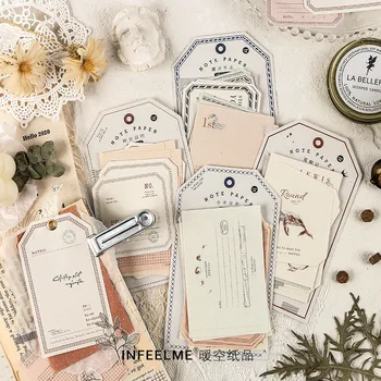 

1set/lot Memo Pads Sticky Notes Retro label basics Paper diary Scrapbooking Stickers Office School stationery Notepad
