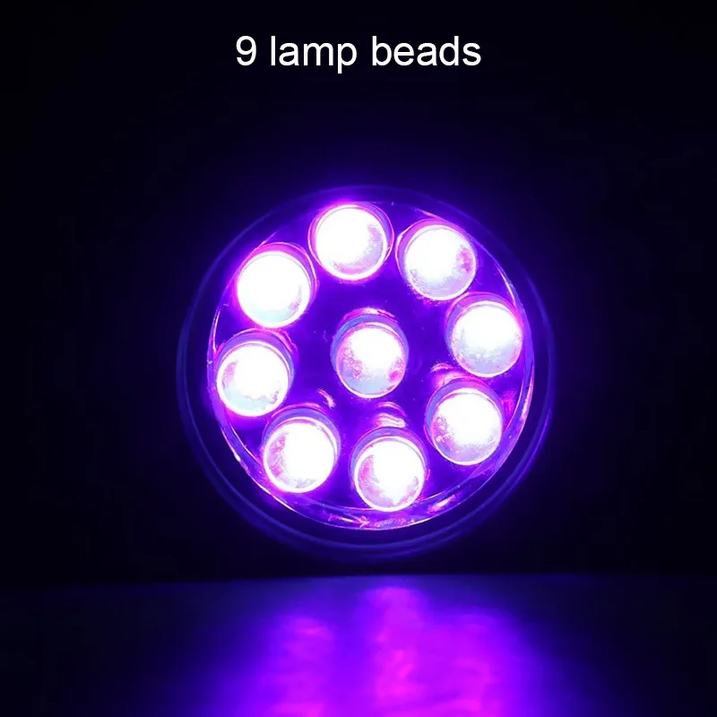 Wasafire Портативный 9 LED УФ фонарик светильник фиолетовый светодиодный налобный