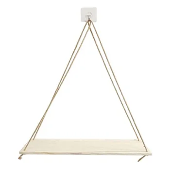 

Wooden Storage Board Flower Pot Rack Wall Shelf Home Decor with Hanging Rope Fire Pit & Outdoor Fireplace Parts