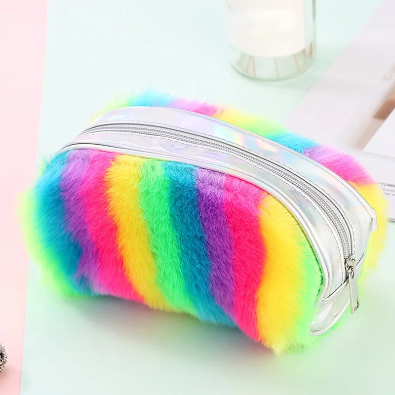 Portable Storage Bags New Plush Makeup Bag Women Large Capacity Zipper Cosmetic Bags Cases Traveling Bag Waterproof Make Up Bags