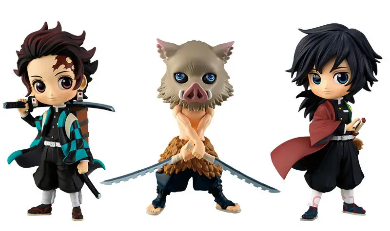 Demon Slayer Kimetsu Q posket petit Kamado Tanjiro Nezuko Agatsuma 3 комплекта - Цвет: Белый
