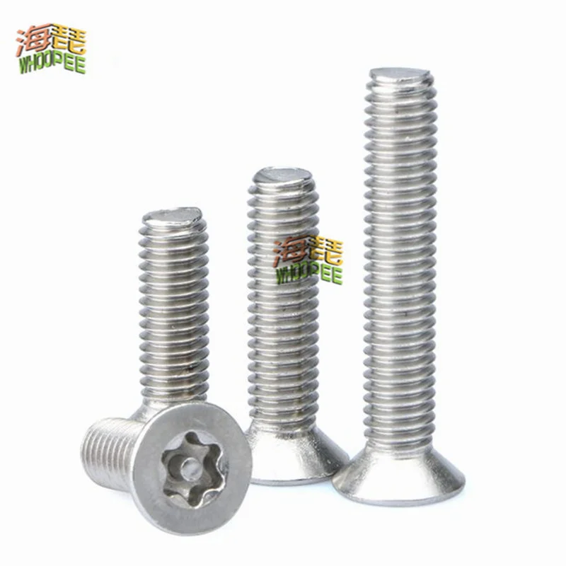 

M2M2.5 M3 M4 M5 M6 304 stainless steel Six Lobe Torx Flat Countersunk Head with Pin Tamper Proof Anti Theft Security Screw Bolt