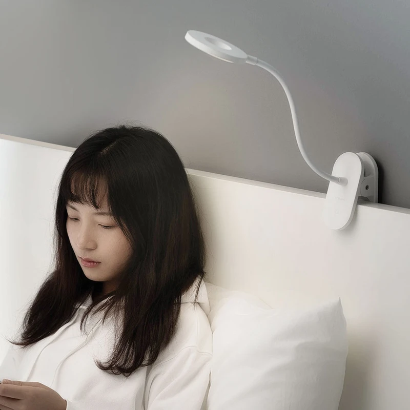 Xiaomi Yeelight светодиодный настольный светильник с зажимом, ночник, светильник, USB Перезаряжаемый, 360 градусов, Регулируемая лампа для чтения, для спальни
