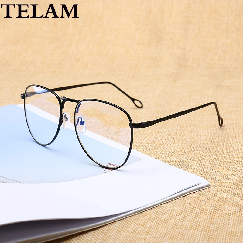 

Fashion Glasses Transparent Lens Women's Retro Metal Glasses Men's Brand Glasses Frame Blu-ray Game Goggles