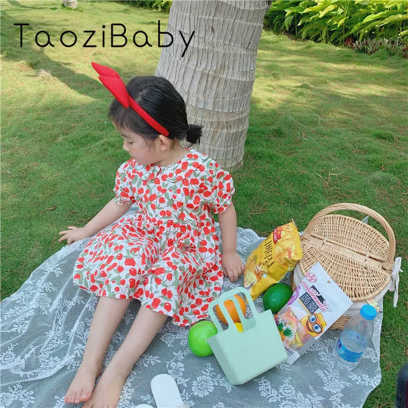 Kids Dresses For Girls 2020 Children Clothes Summer New Princess Dress Cotton Breathable Sweet Cherry | Детская одежда и обувь