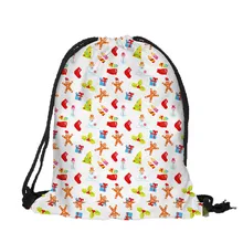 Унисекс рождественские рюкзаки с оленями Рождественский олень 3D сумка на шнурке с рисунком Рюкзак женский Rucks Прямая поставка T815