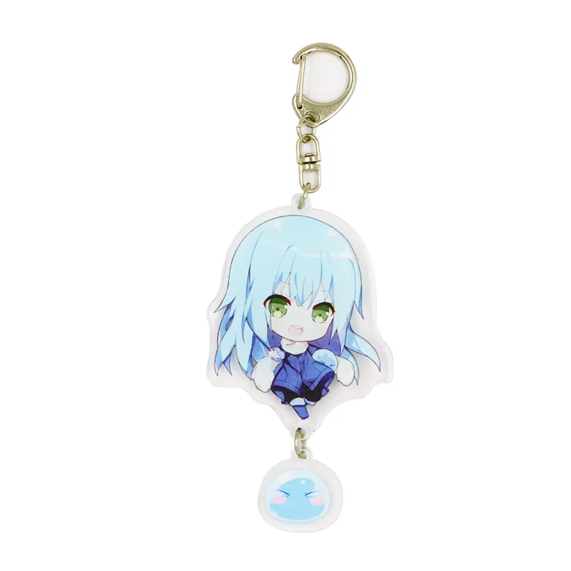 Rimuru Tempest Cosplay Keychain That Time I Got Reincarnated as a Slime Cartoon Figure Key Ring Acrylic Pendent Gift Key Chains halloween outfits Cosplay Costumes