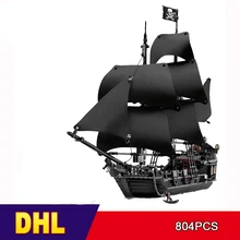 DHL 16006, черный жемчуг, пиратский корабль, 804 шт., 4184 модели, строительные наборы, блоки, кубики, обучающие игрушки