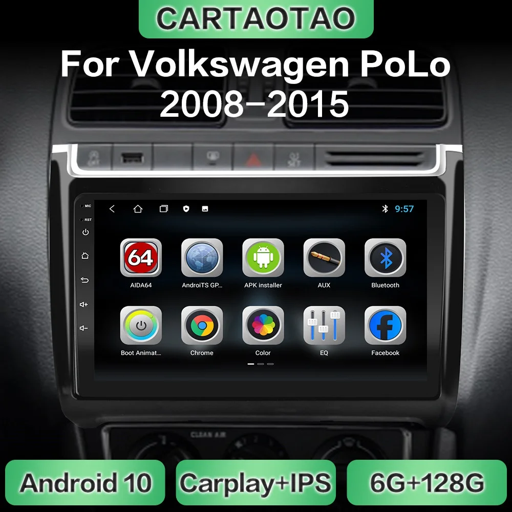 Автомагнитола 2DIN на Android 10 0 с GPS-навигацией Wi-Fi мультимедийный плеер для Volkswagen POLO