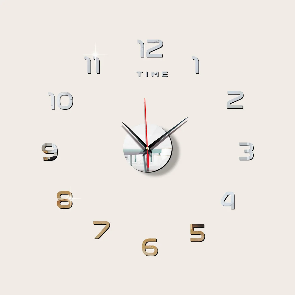 Wall Clock Wall Clock Sticker 3D Luminous Wall Clock Mirror Wall Stickers Creative DIY Clocks Removable Art Decal Home Decor Living Room Quartz Needle