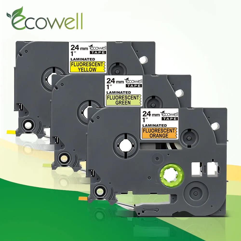 Ecowell 24 мм Разноцветные ламинированная этикетка лента TZe B51 C51 D51 Люминесцентная