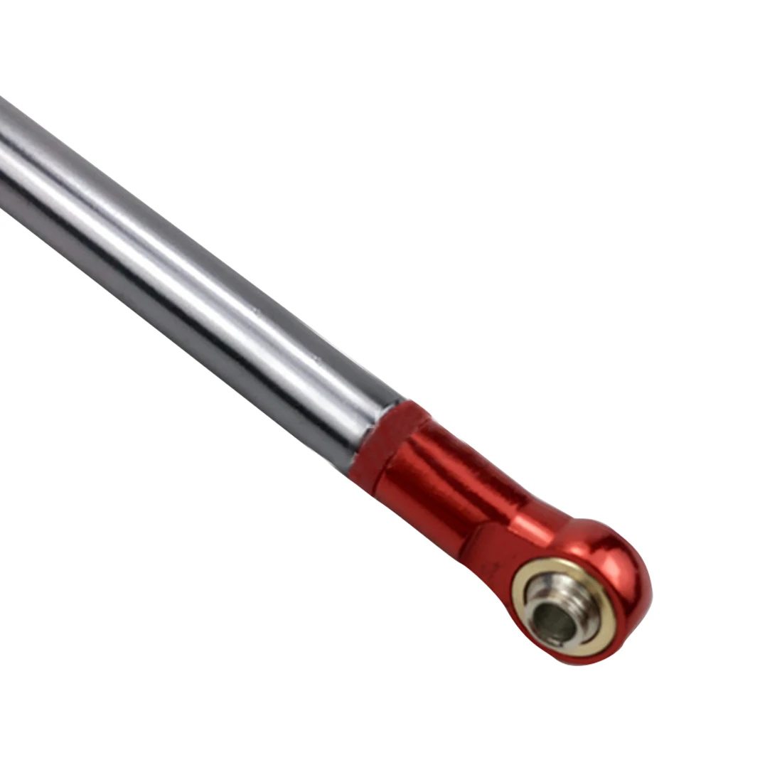 8Pcs 313mm Wheelbase Metal Pull Rod Aluminium Alloy Pull Rod For Axial SCX10 1:10 RC Car - Titanium Color + Red