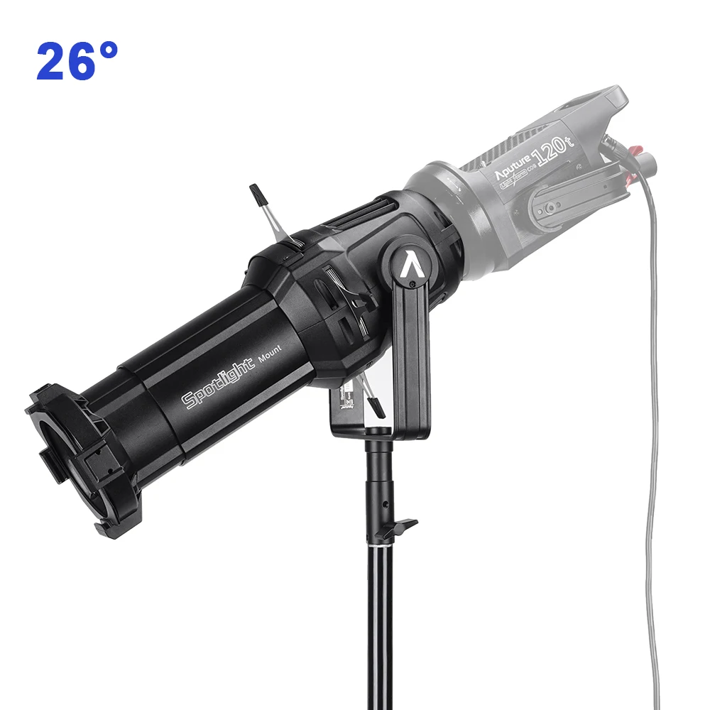 26 degree Aputure 19 26 36 Bowens Spotlight Mount набор модификаторов для Aputure 300d II 120d II Lighting Fit Bowens Mount Light аксессуары - Color: 26 degree