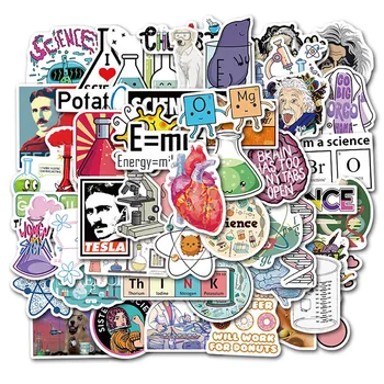 

50PCS/lot Science Experiment Chemical Programming Stickers DIY For Laptop PC Phone Suitcase Stationery Waterproof Sticker
