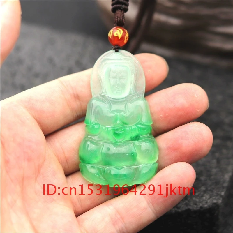 Амулет китайские ювелирные изделия нефрит резная рука Гуаньинь Jadeite женское