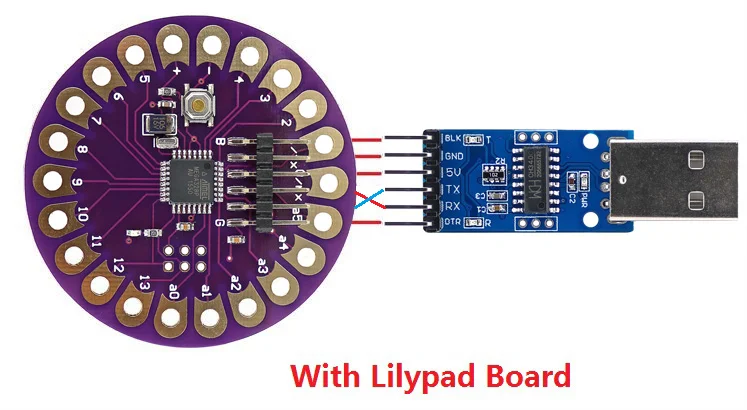新lilypad与CH340连接