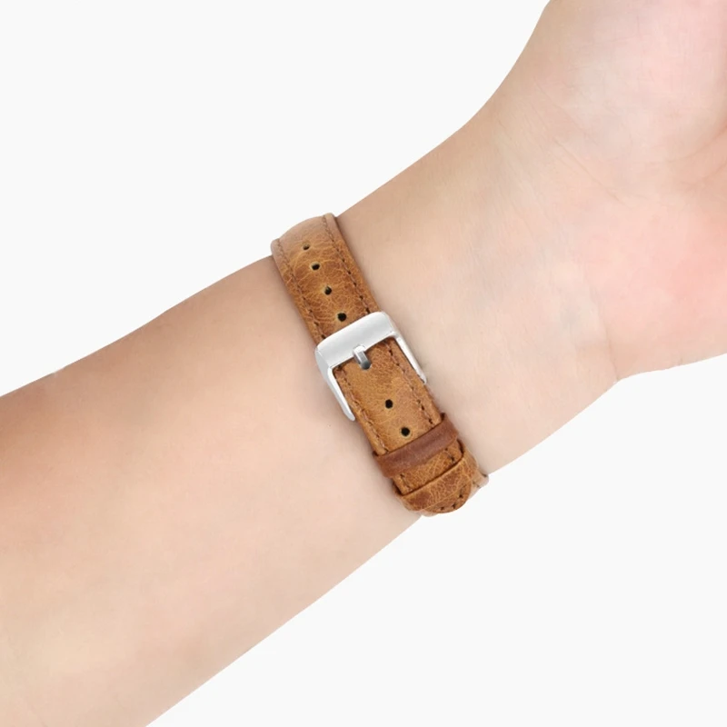 Ремешок из натуральной кожи для часов FitBit Charge 2 сменные ремешки для часов Pulsera браслет с стальной пряжкой