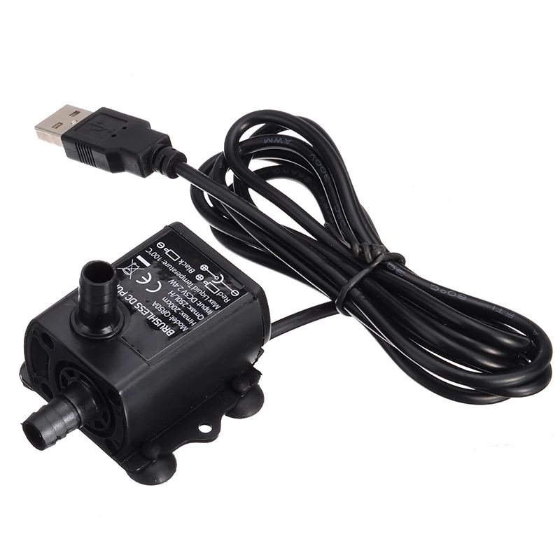 5V 2.4W 250L/H Lift 200cm Water Pump Ultra-quiet Mini Brushless DC/USB Micro Submersible Fountain Aquarium Circulating | Дом и сад