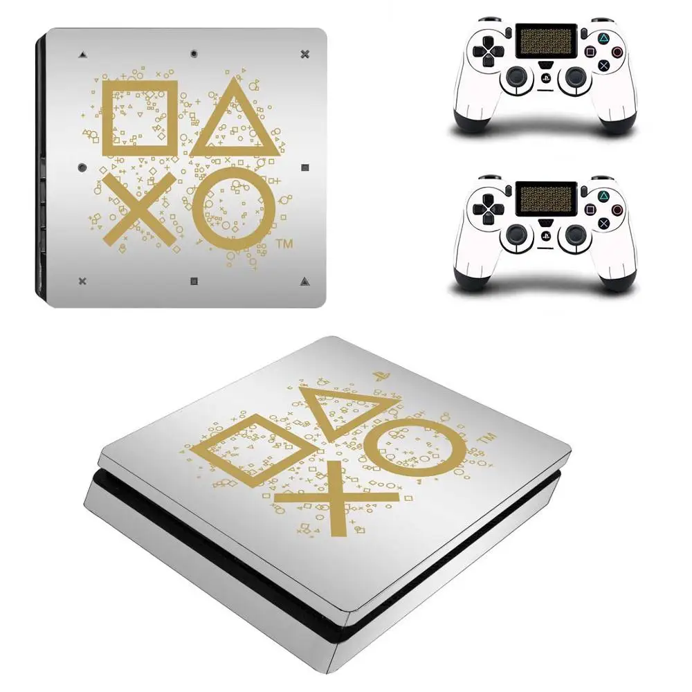 

White Days of Play Full Cover Faceplates PS4 Slim Skin Sticker Decal Vinyl for Playstation 4 Console & Controller PS4 Slim Skin