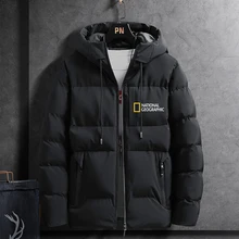 

2022 National Geographic Clothing Winter Jacket Men Plus Size 4XL Cotton Padded Warm Parka Coat Casual Male Jacket Windbreaker