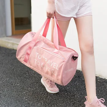

Shoulder Fitness Bags With Shoe Compartment For Women Men Sport Gym Bags Nylon Small Travel Duffel Weekend Handbag Swim Bags