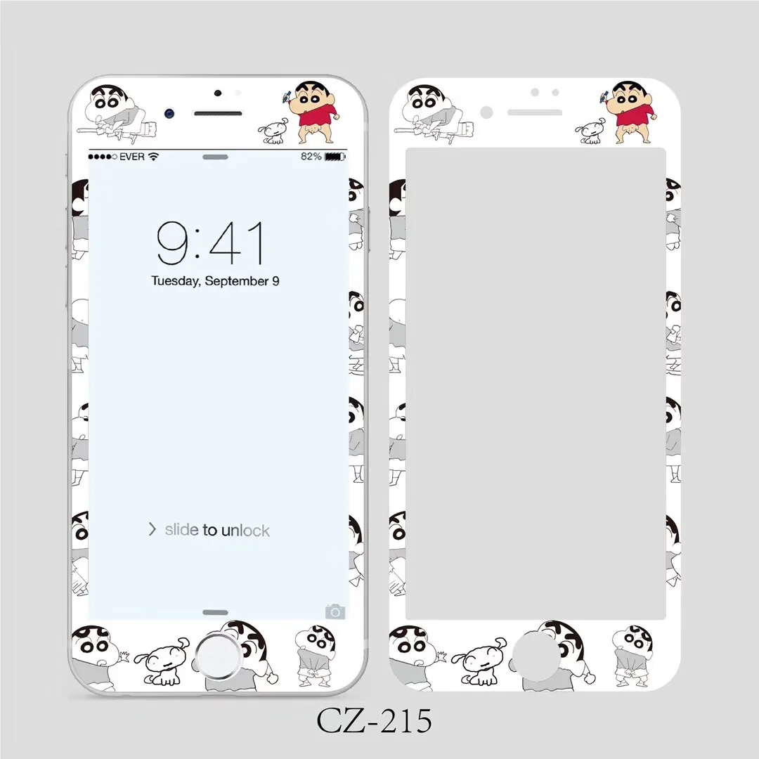 Мультяшный карандаш Shin-Chan шаблон полное покрытие Защита экрана для iphone 6 6s 8 7 Plus