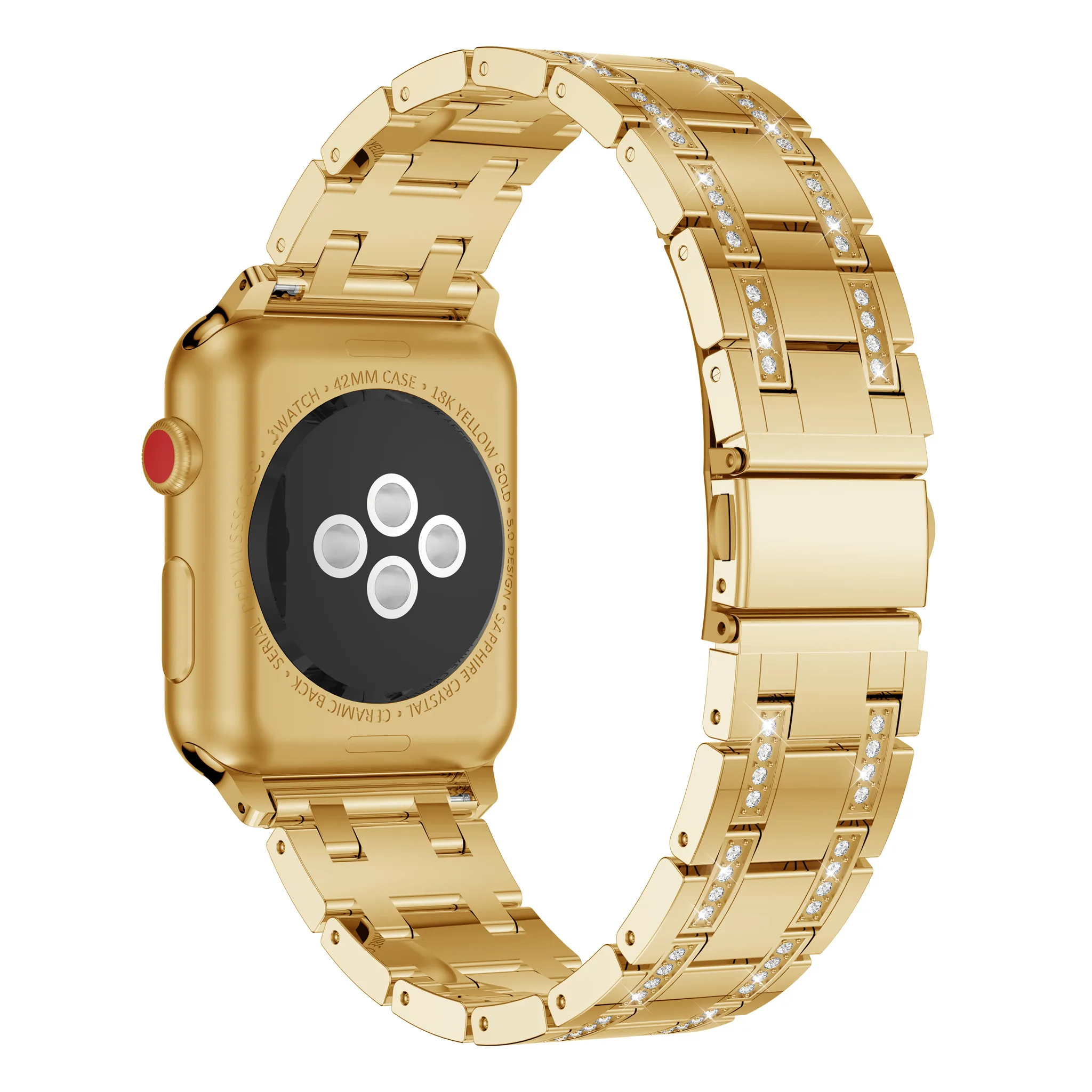 Gold Yayuu совместимый ремешок для наручных часов Apple Watch Series 4/3/2/1 сплав браслет ремешок с застежкой для Apple Watch, 38, 42 мм, версия - Цвет: Gold
