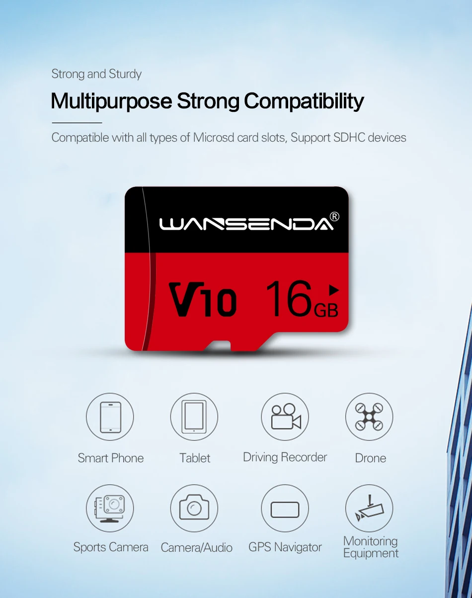 WANSENDA карта памяти 128 Гб 64 Гб высокоскоростная Micro sd карта класс 10 16 ГБ 32 ГБ флэш-карта памяти Microsd TF карта для планшетных ПК