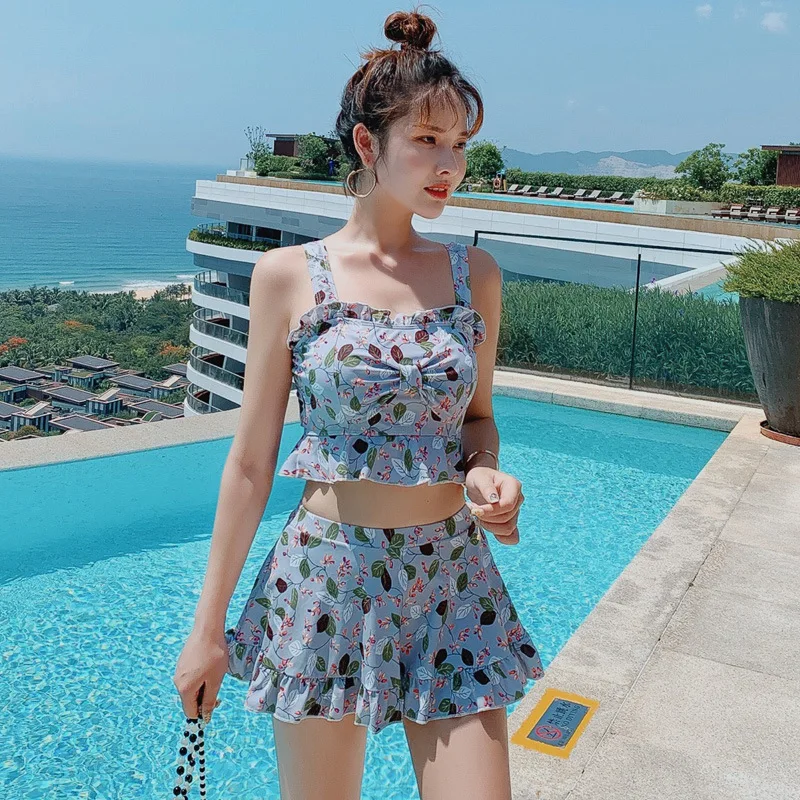 

Jie shu Odd Attitude New Style Bathing Suit Fashion Sexy Slim Fit Slimming Split Skirt-Boxer Two-Piece Bathing Suit 9535