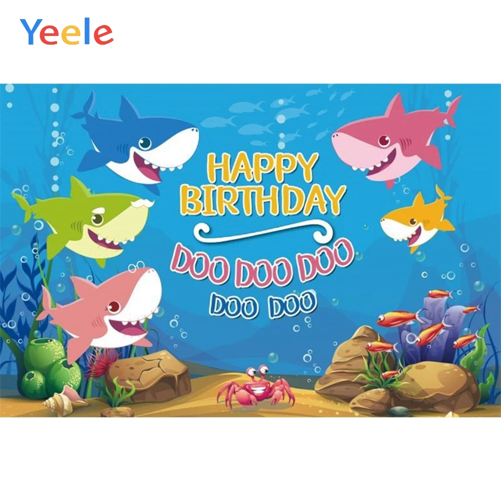 Yeele подводный мир Акула Корона Коралл ребенок день рождения фотографии задний план индивидуальные фотографические фоны для фотостудии