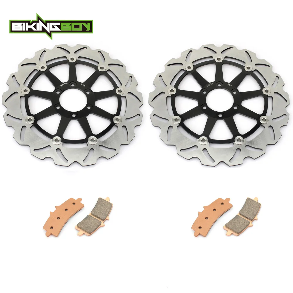 BIKINGBOY для KTM RC8 2008 2009 2010 2012 RC8R 2009 2010 2011 2012 2013 волнистые/Круглый Передние тормозные диски роторы колодки