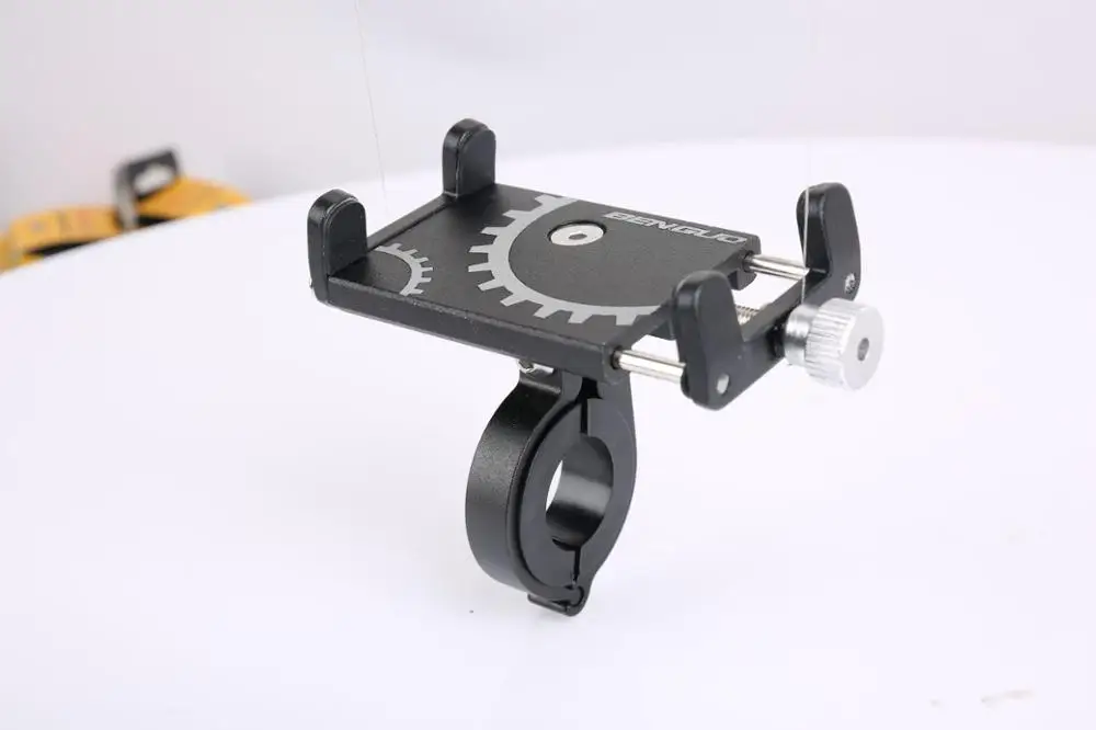 Алюминиевый сплав MTB велосипедный держатель для телефона Поддержка мотоцикла gps крепление для велосипеда руль велосипеда Мобильный телефон Стенты - Цвет: Черный
