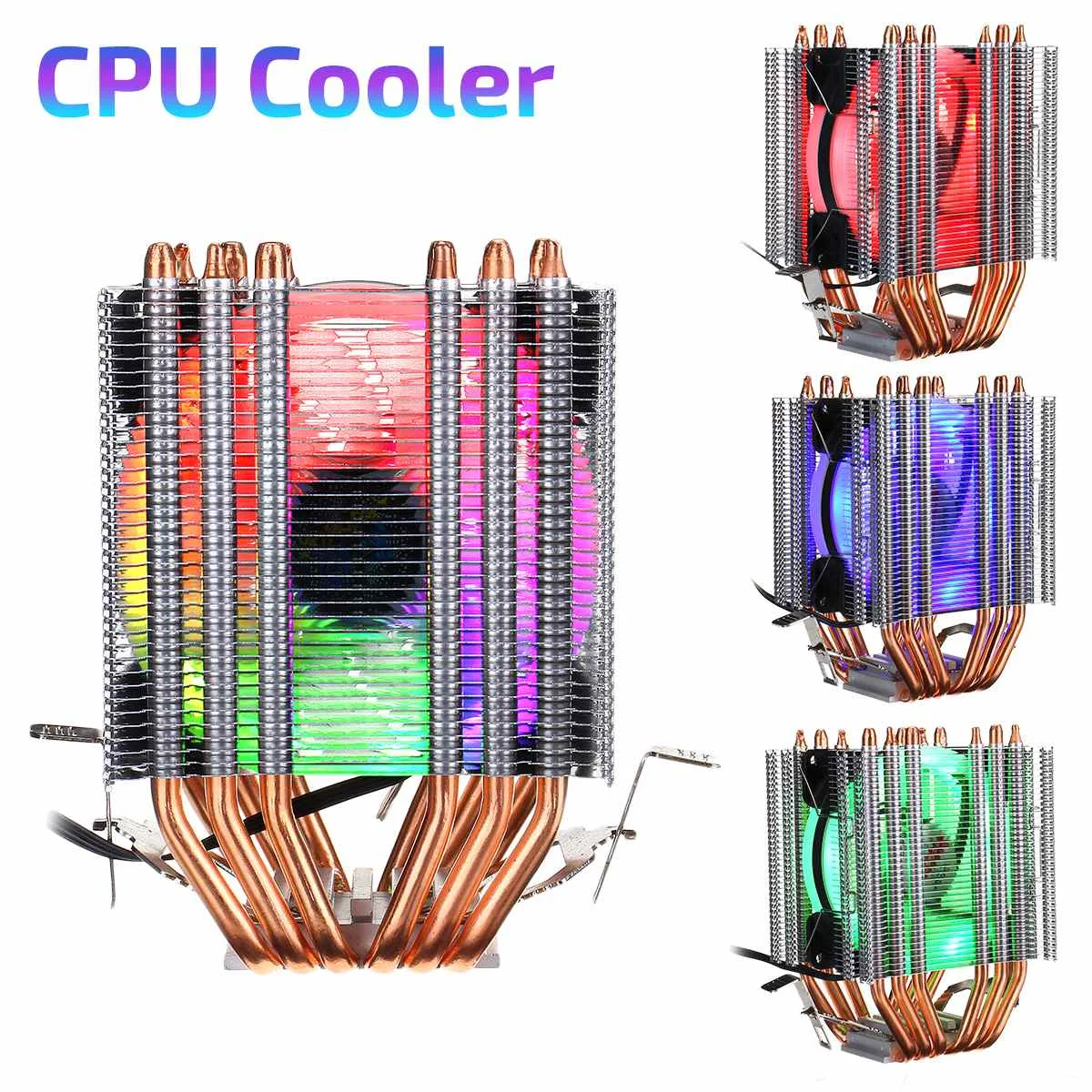 Кулер для процессора LGA 2011 X79 X99 6 тепловых трубок 3 контакта двойной вентилятор